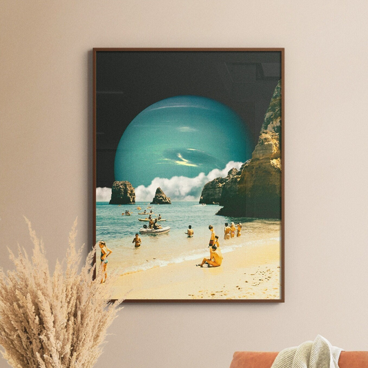 a picture of a beach with people on it