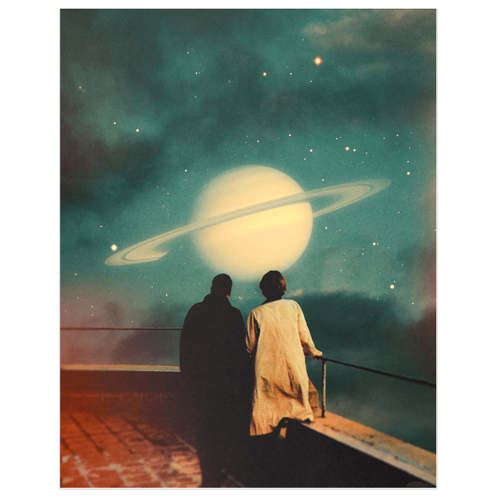 Together Through Storms - Retro Futuristic Space Vintage Collage Art, Premium Poster, Wall Art - Taudalpoi