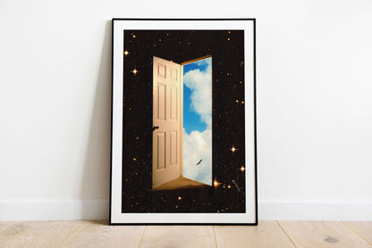 The Portal Poster - Retro Futuristic Space Vintage Collage Art, Premium Poster, Wall Art - Taudalpoi