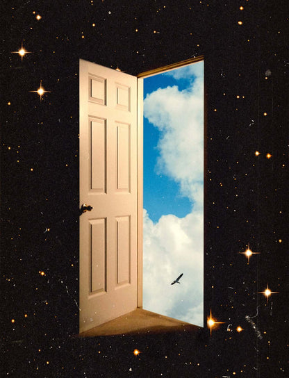 The Portal - Retro Futuristic Space Vintage Collage Art, Premium Poster, Wall Art - Taudalpoi